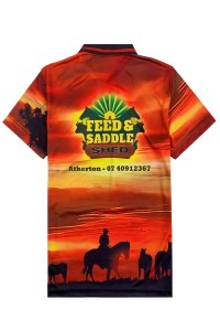 Order Men's Short Sleeve Polo Shirt Sublimation Custom Printed Training Equestrian Polo Shirt Three Button Sublimation P1432 front view